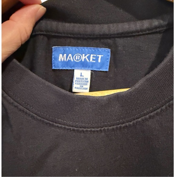 Market Blackwash Peace Bear Mens T shirt Large - Picture 3 of 6